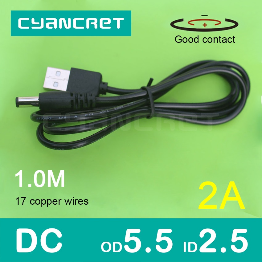  ̺ USB-DC 5.5mm x 2.5mm 1.0M 2A   T..